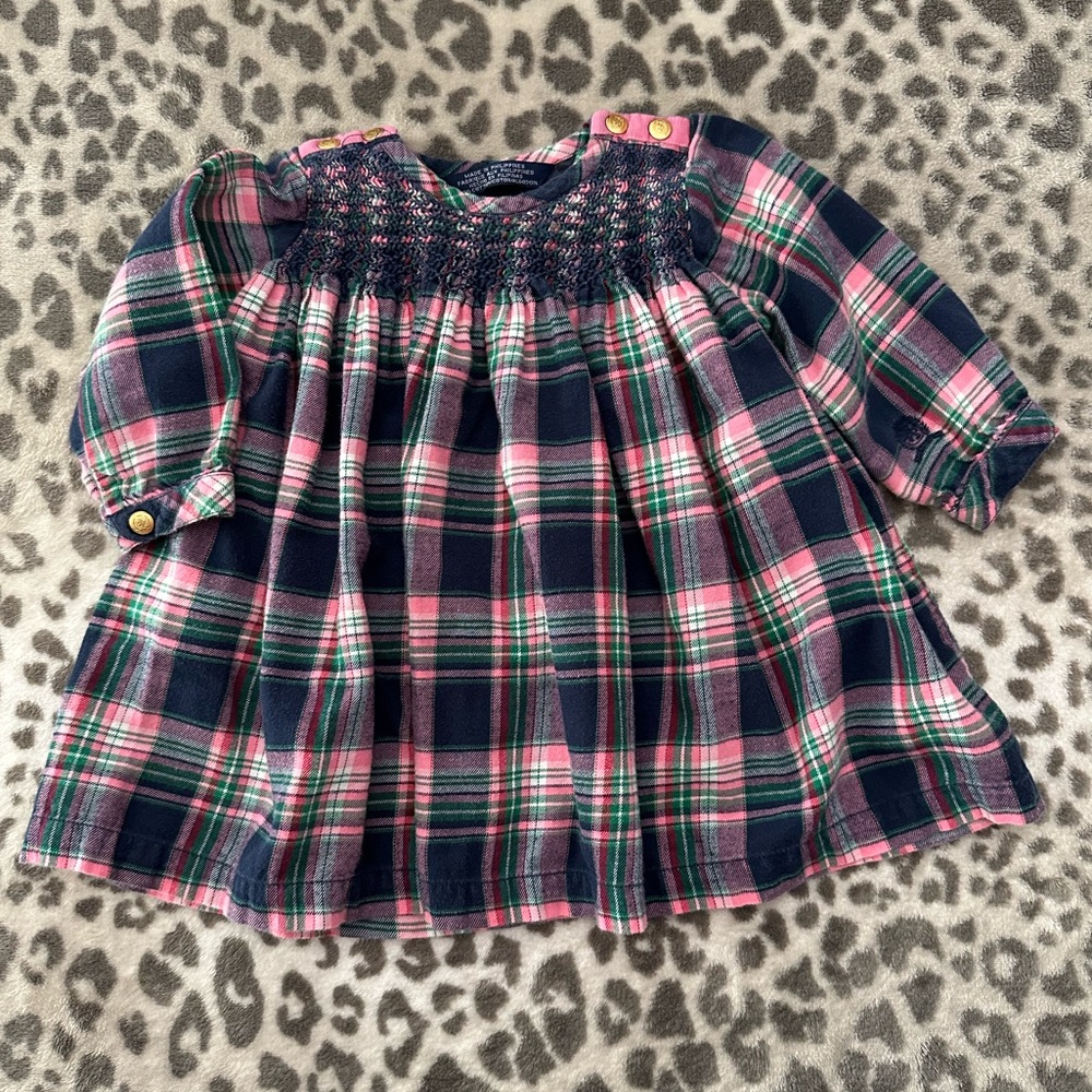 Tommy Hilfiger Plaid Dress in Blue Size 6-12 Months Vintage 1998